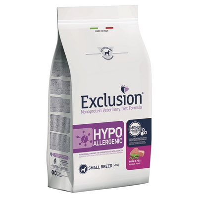 EXCLUSION Cane Hypoallergenic Small Adult Maiale e Piselli 7Kg