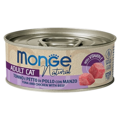 MONGE Gatto Natural Tonno con Pollo e Manzo 80gr