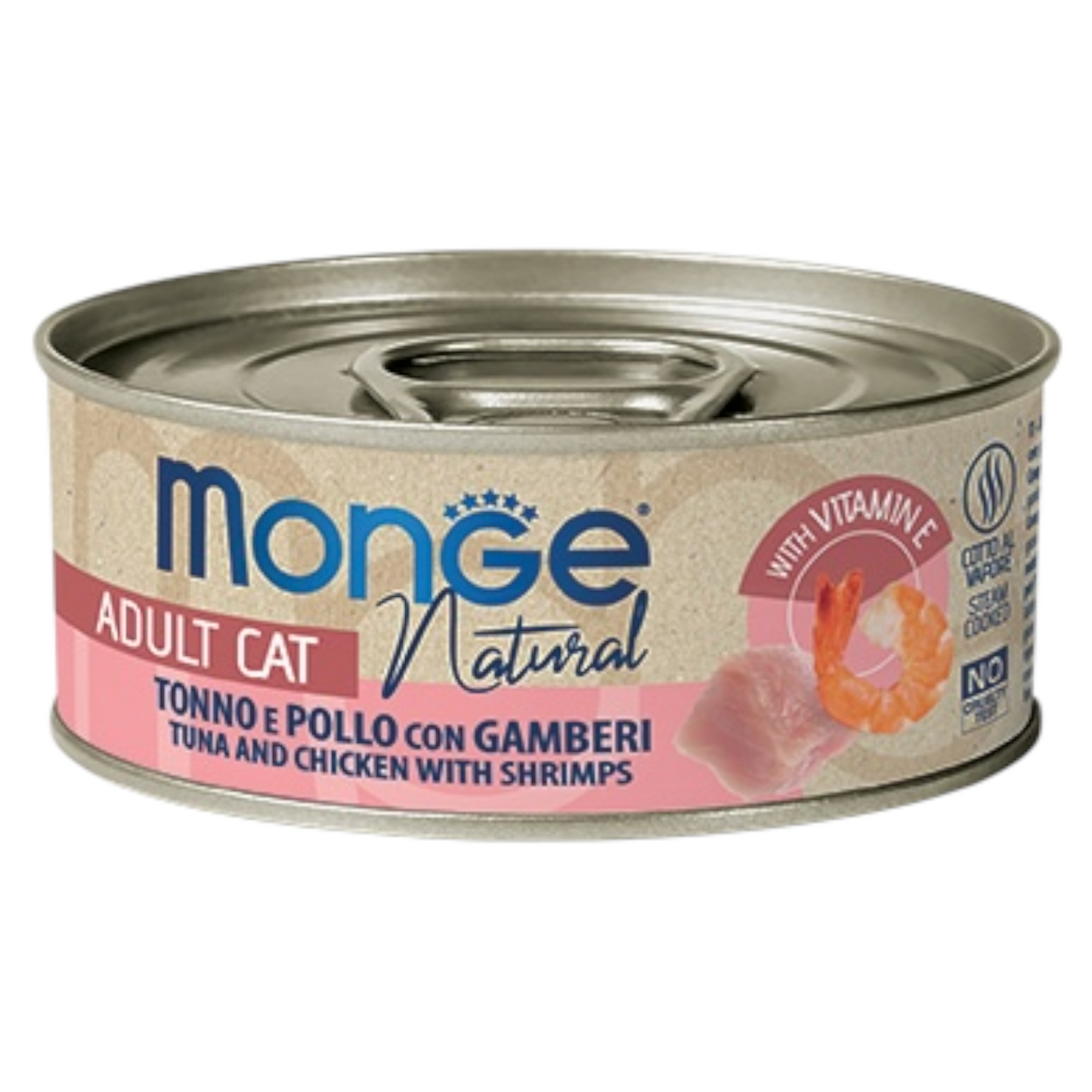 MONGE Gatto Natural Tonno con Pollo e Gamberi 80gr
