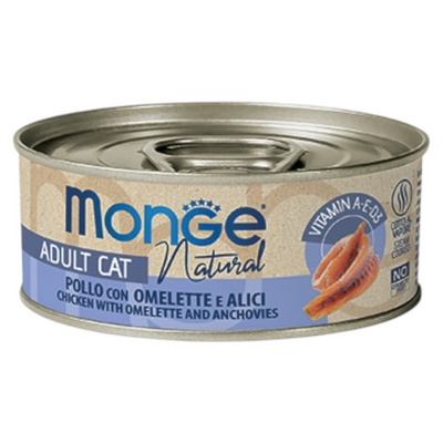 MONGE Gatto Natural Pollo con Omelette e Alici 80gr