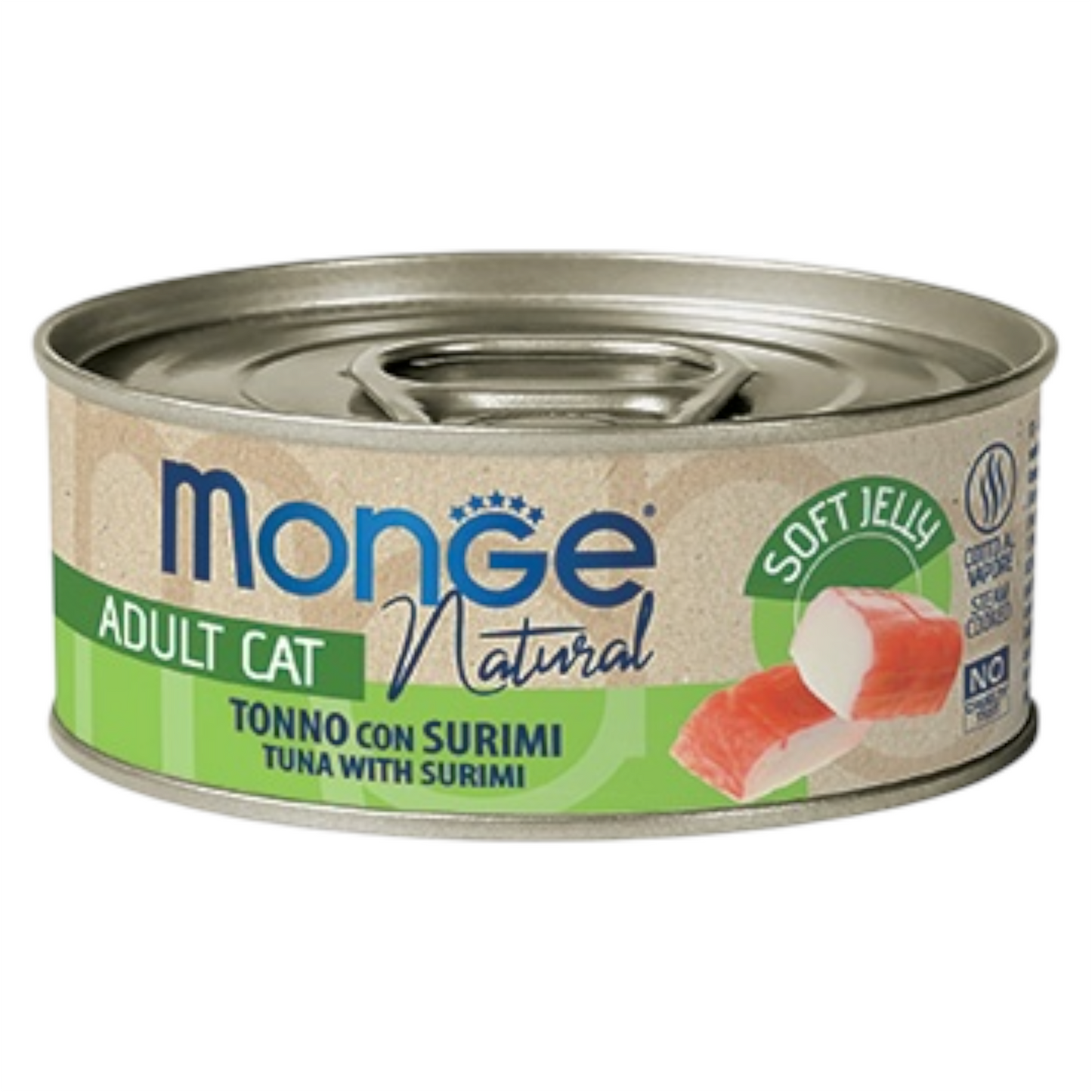MONGE Gatto Natural Soft Jelly Tonno con Surimi 80gr