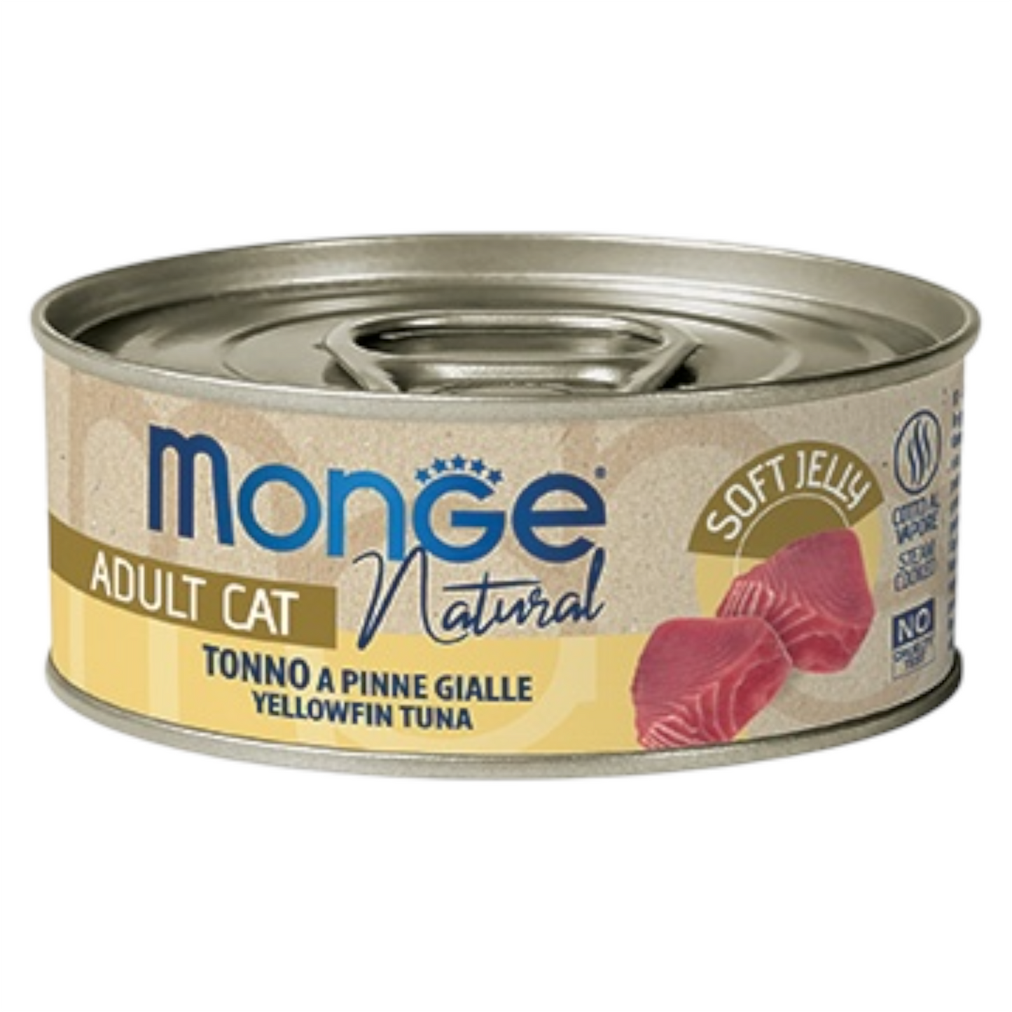 MONGE Gatto Natural Soft Jelly Tonno Pinne Gialle 80gr