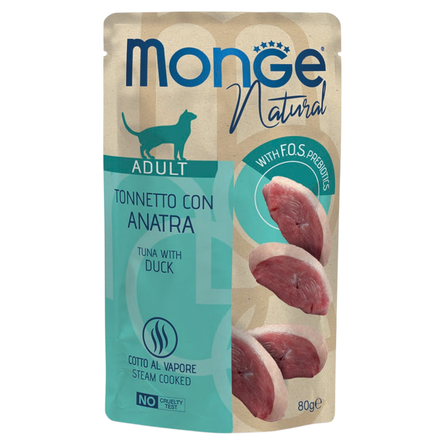 MONGE Gatto Natural Bustina Tonno con Anatra 80gr