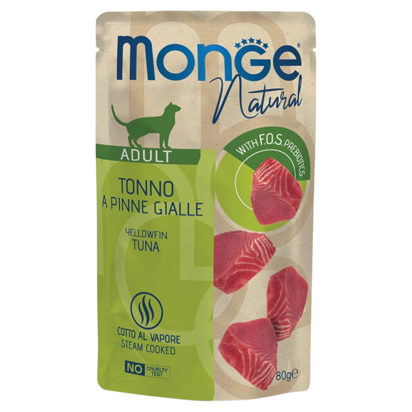 MONGE Gatto Natural Bustina Tonno Pinne Gialle 80gr