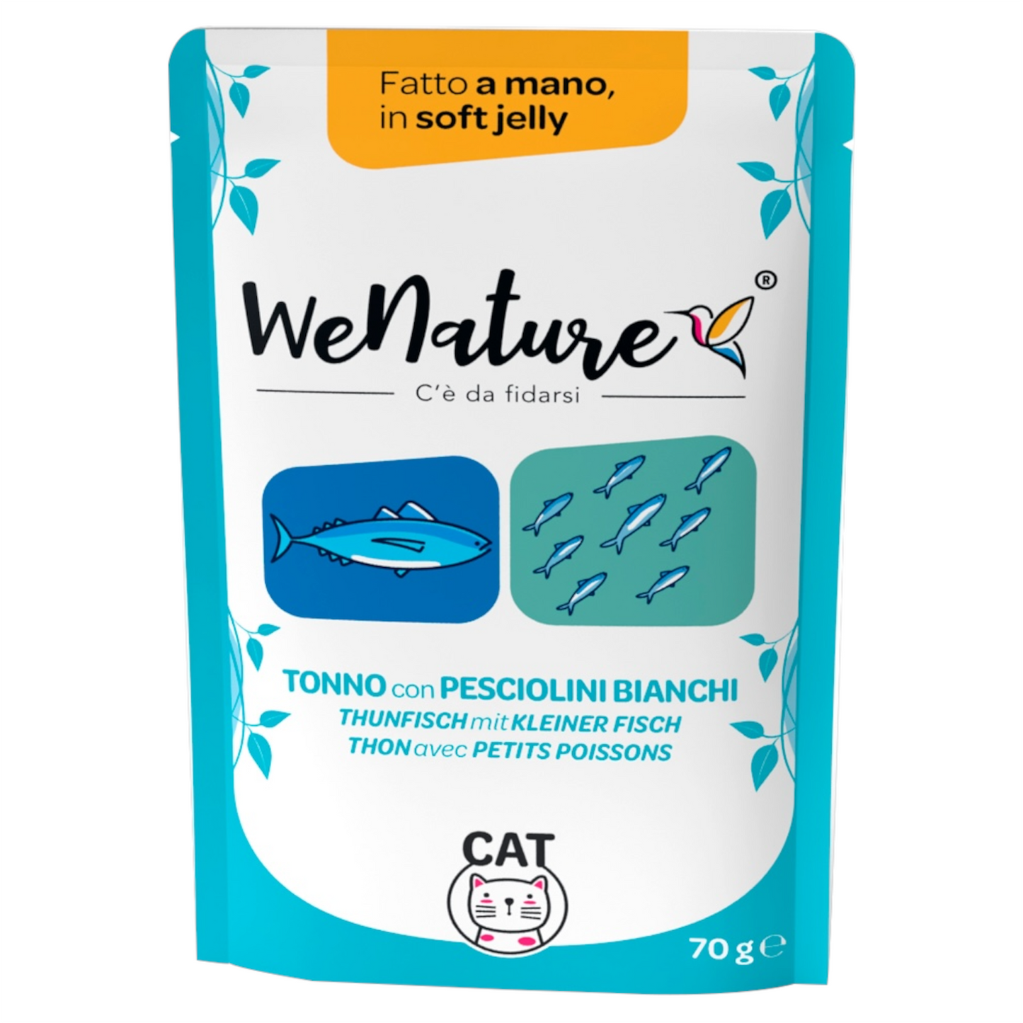 WENATURE Soft Jelly Pouch Tonno con Pesciolini Bianchi 70gr