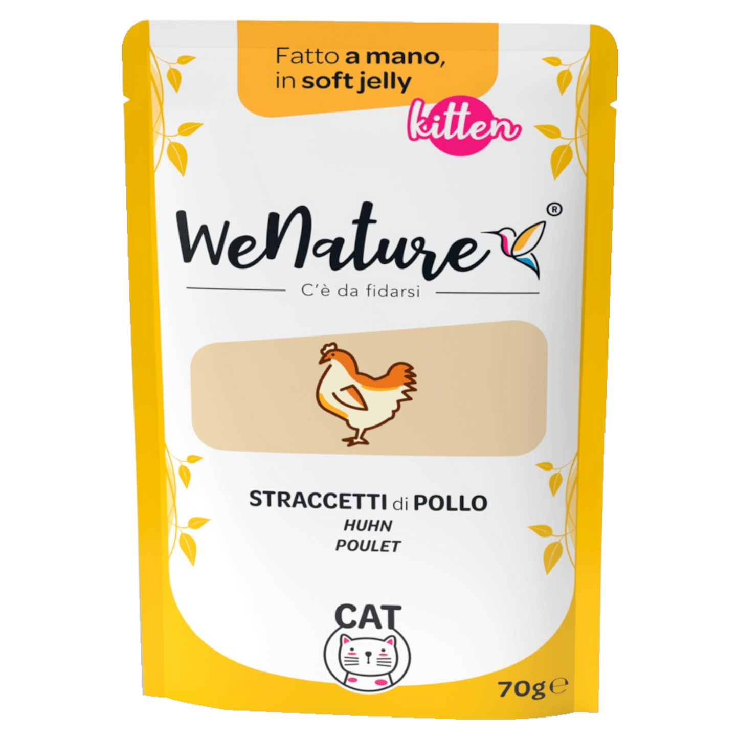 WENATURE Soft Jelly Pouch Kitten Straccetti di Pollo 70gr