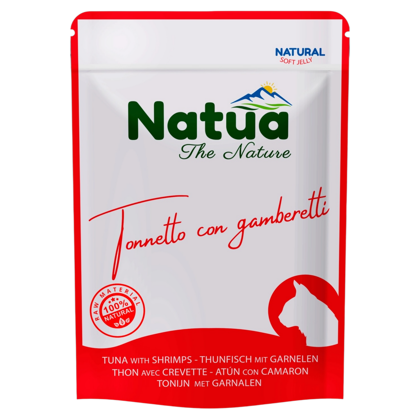 NATUA Gatto Busta Natural Tonno con Gamberetti 70gr
