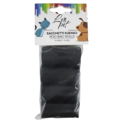LEOPET Sacchetti Igienici Neri 4pz