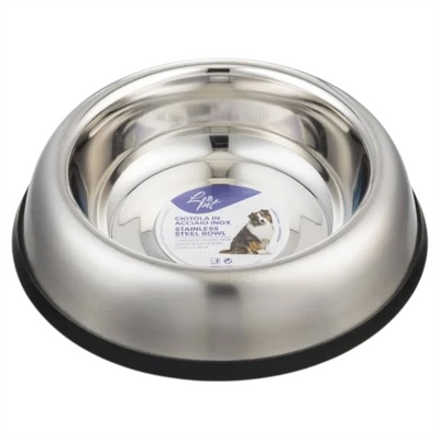 LEOPET Ciotola Bassa Antiribaltamento Inox Antiscivolo
