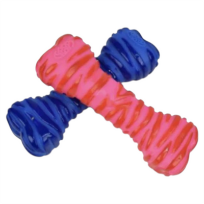 LEOPET Gioco Osso Stripes in Vinile 16 cm