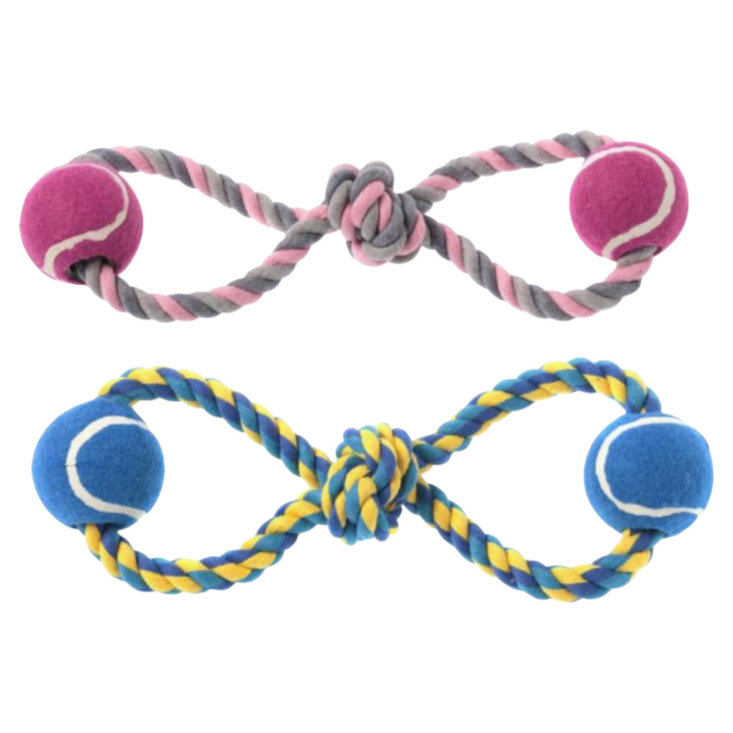 LEOPET Palle Tennis con Nodo 38 cm