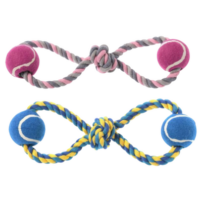 LEOPET Palle Tennis con Nodo 38 cm