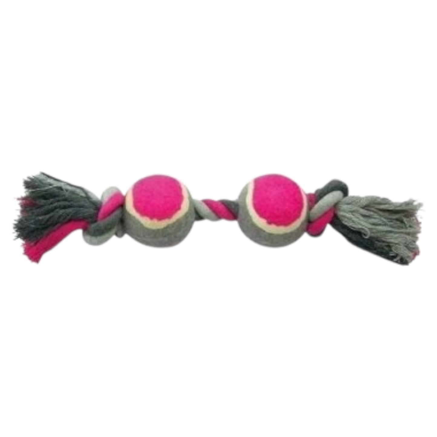 LEOPET Nodo in cotone con palle da tennis 33 cm