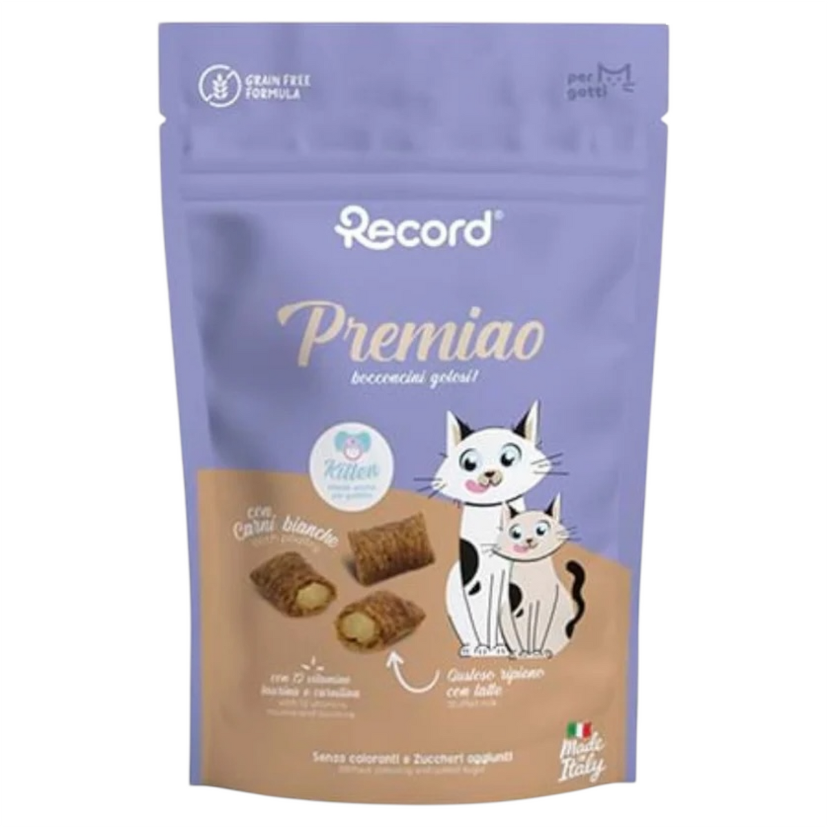 RECORD Snack Gatto Premiao Crunchy Kitten Pollo 50gr