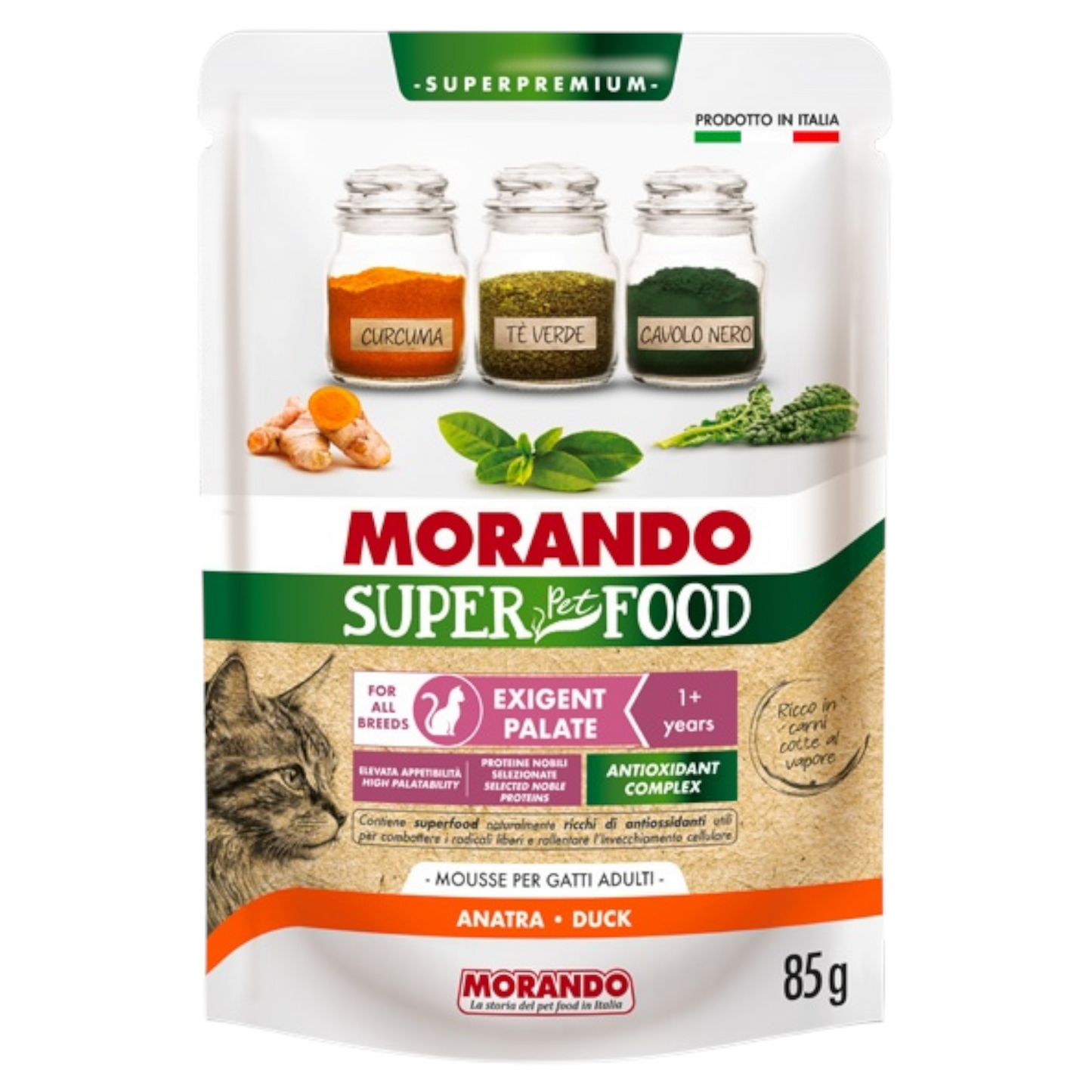 MORANDO Gatto Superfood Exigent Mousse Anatra 85gr