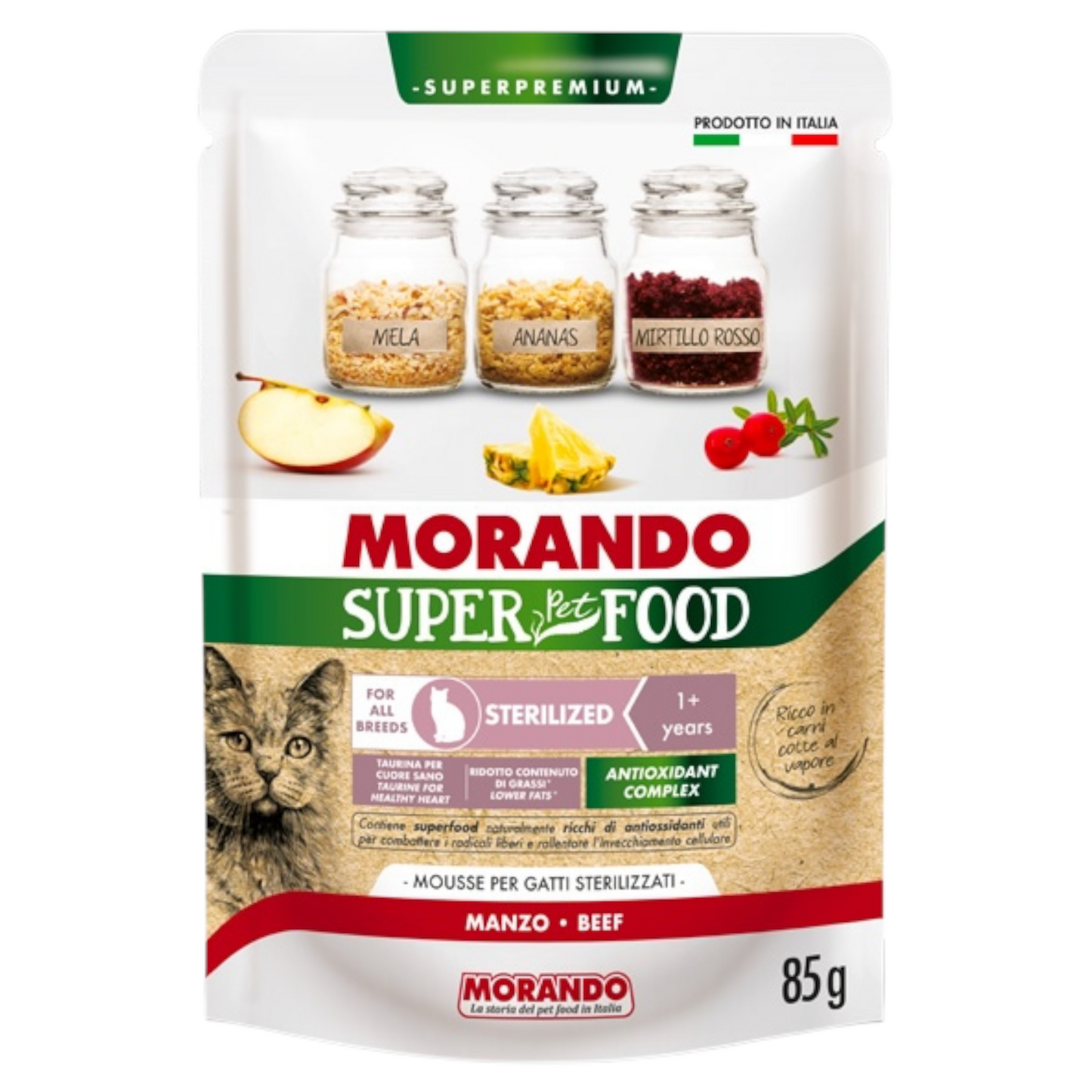 MORANDO Gatto Superfood Sterilised Mousse Manzo 85gr