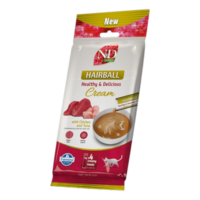 FARMINA N&D Gatto Snack Cream Hairball Pollo e Tonno 4x15gr