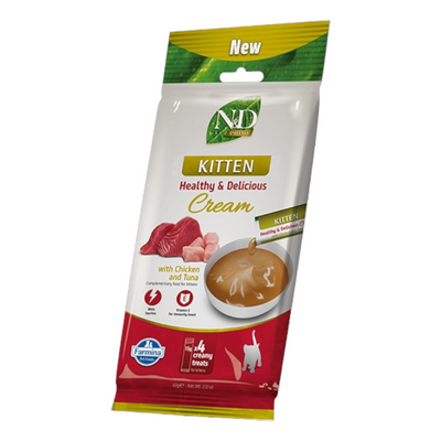 FARMINA N&D Gatto Snack Cream Kitten Pollo e Tonno 4x15gr
