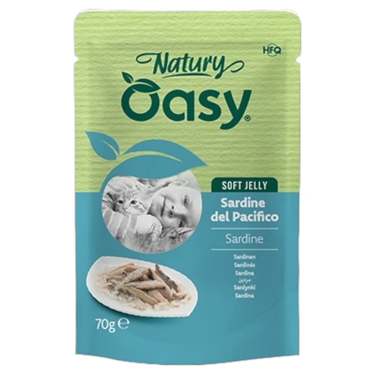 OASY Gatto Natury Soft Jelly Sardine del Pacifico 70gr