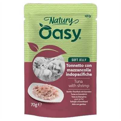 OASY Gatto Natury Soft Jelly Tonnetto con Mazzancolle 70gr