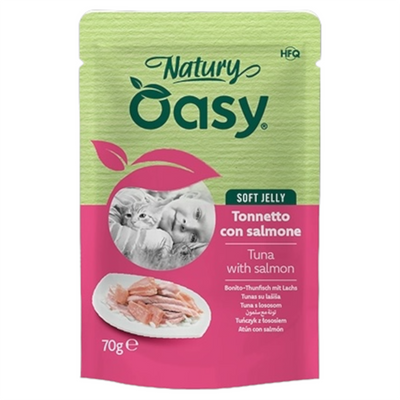 OASY Gatto Natury Soft Jelly Tonnetto con Salmone 70gr