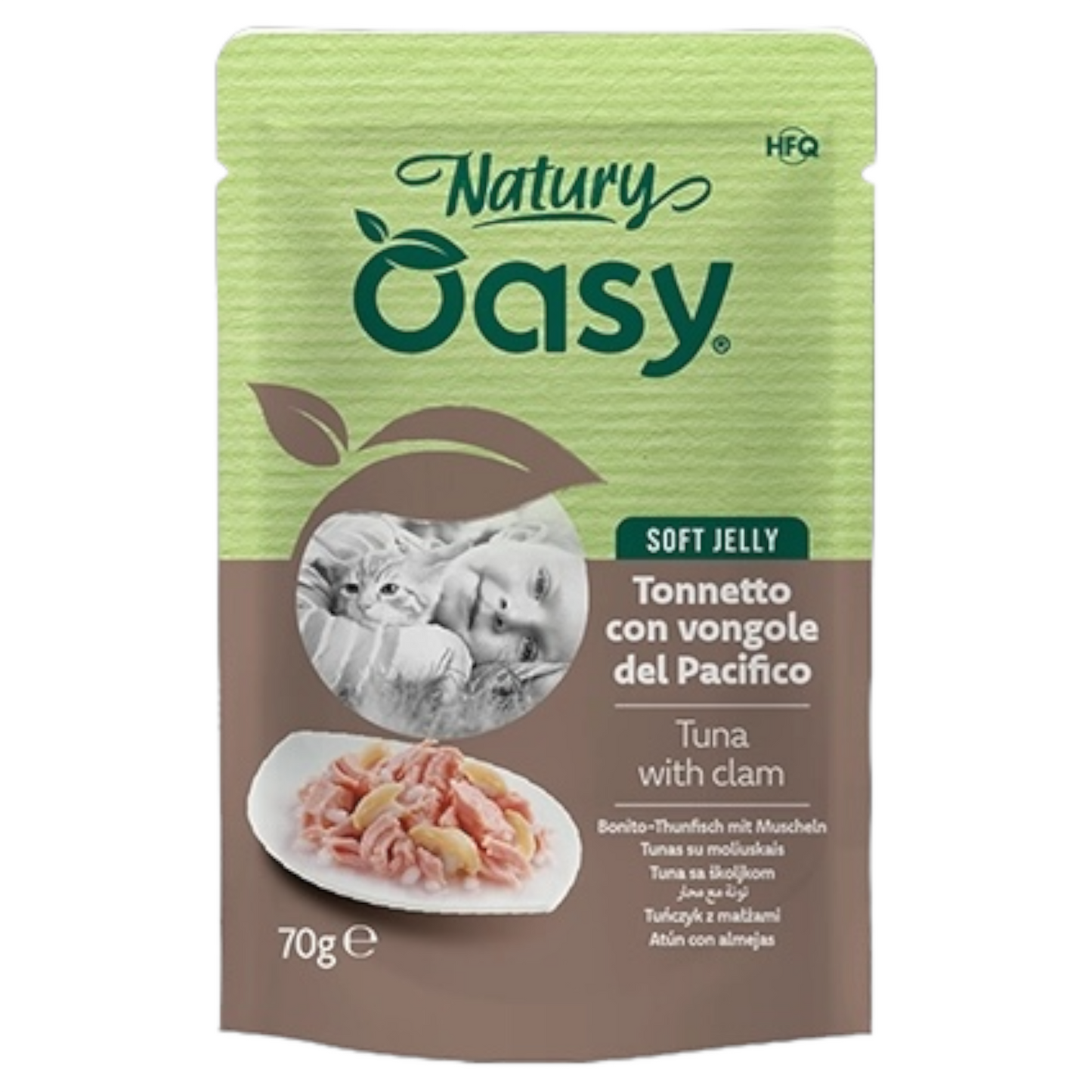 OASY Gatto Natury Soft Jelly Tonnetto con Vongole 70gr