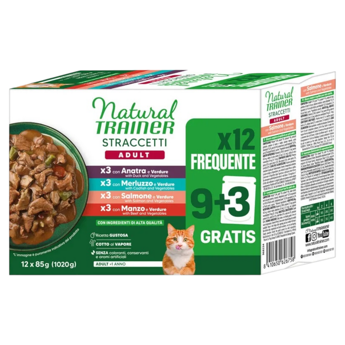 TRAINER Gatto Multipack Straccetti Adult Anatra Mix 9+3pz