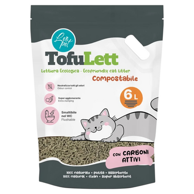 LEOPET Lettiera Tofulett Carbone Attivo 6 Litri
