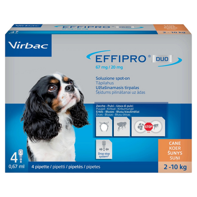 VIRBAC Cane Effipro Spot-On 2-10Kg (4 Pipette)