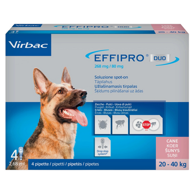 VIRBAC Cane Effipro Spot-On 20-40Kg (4 Pipette)
