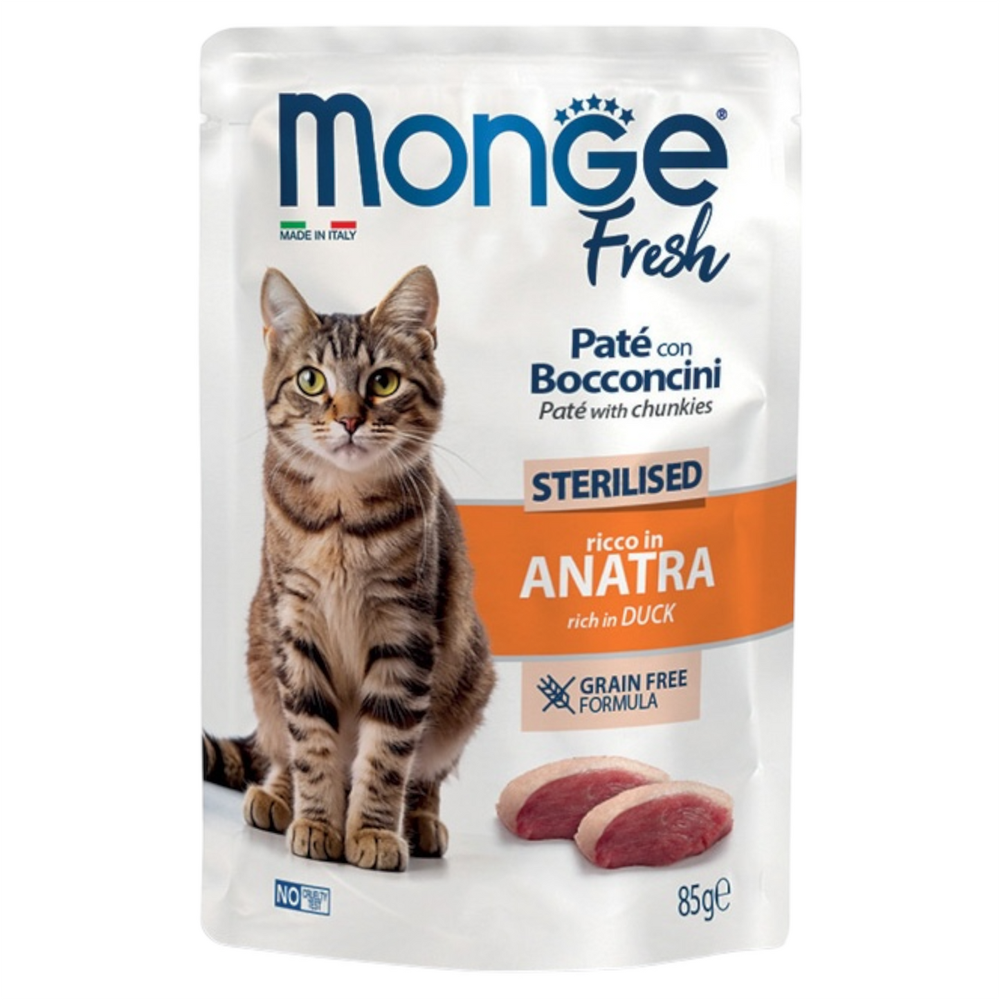 MONGE Fresh Gatto Sterilised Patè GF Anatra 85gr