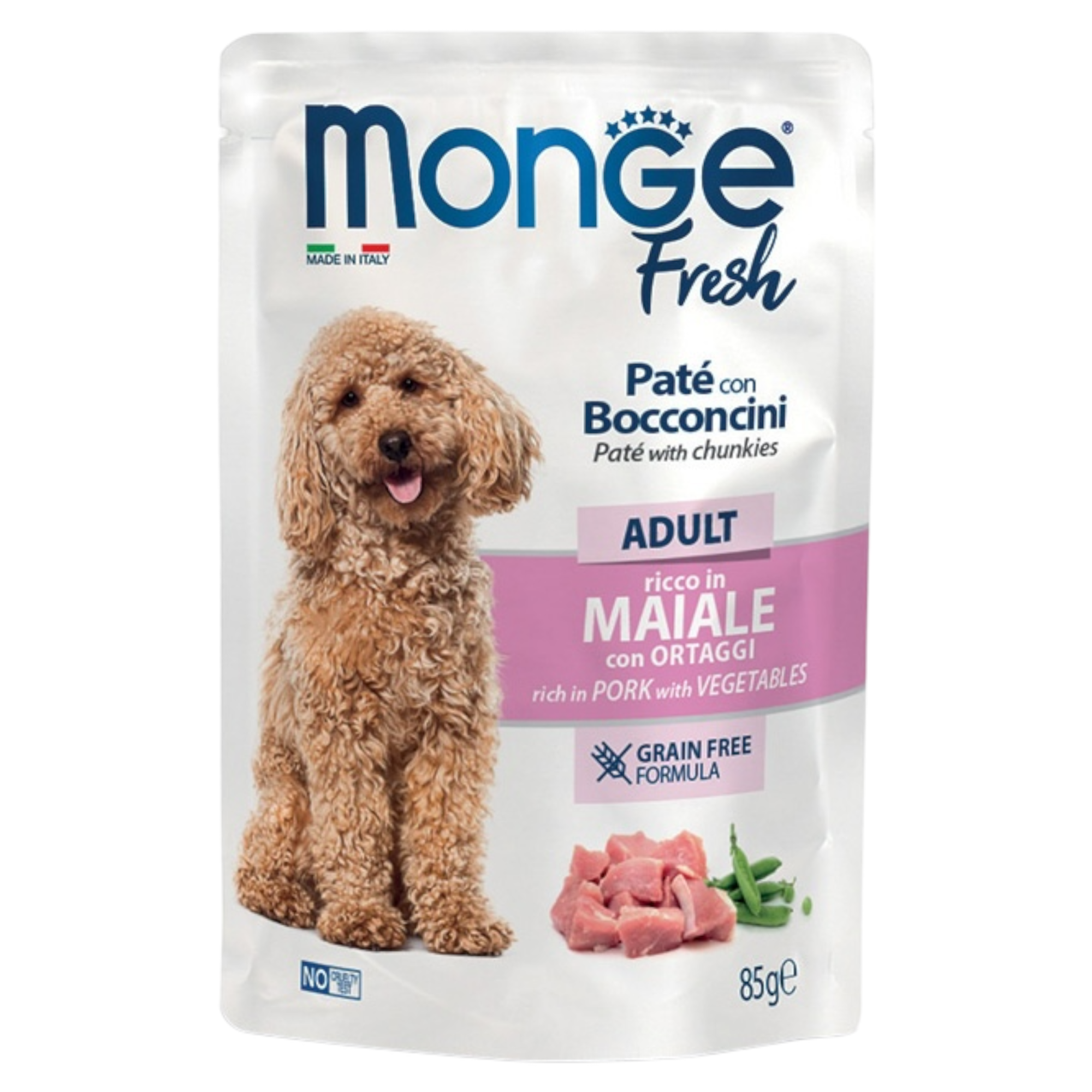 MONGE Fresh Cane Adult Patè GF Maiale 85gr
