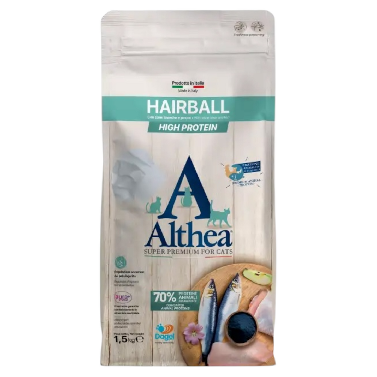 ALTHEA Gatto Hairball Carni Bianche e Pesce 1,5Kg