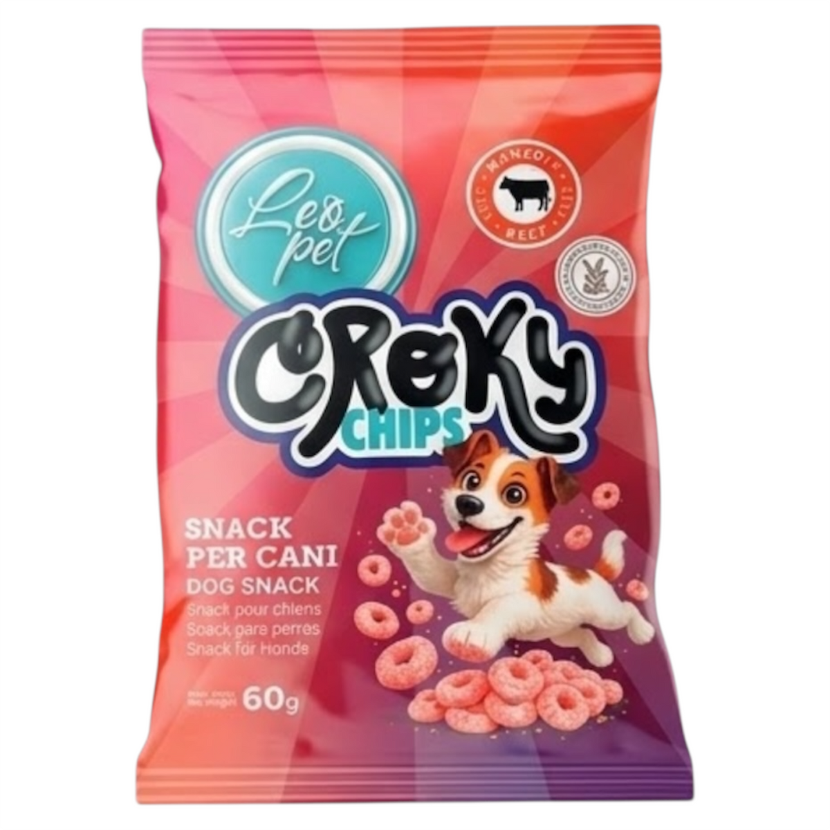 LEOPET Croky Chips al Manzo 60gr