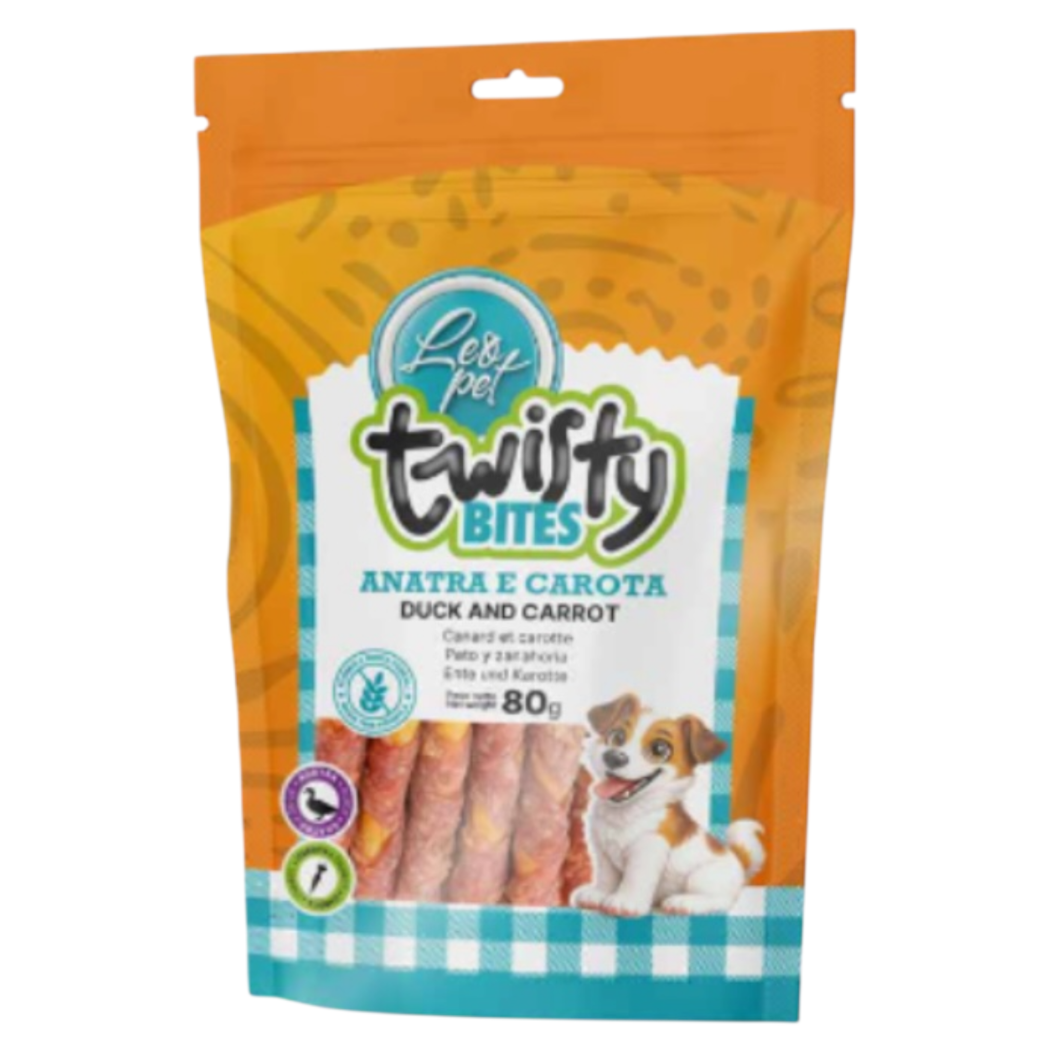 LEOPET Twisty Bites Anatra e Carota 80gr