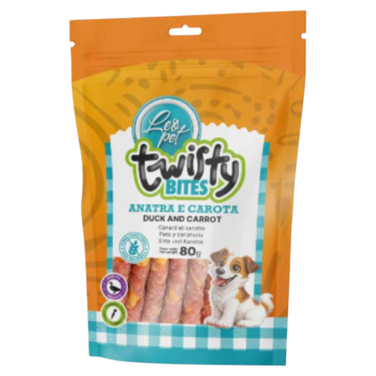 LEOPET Twisty Bites Anatra e Carota 80gr