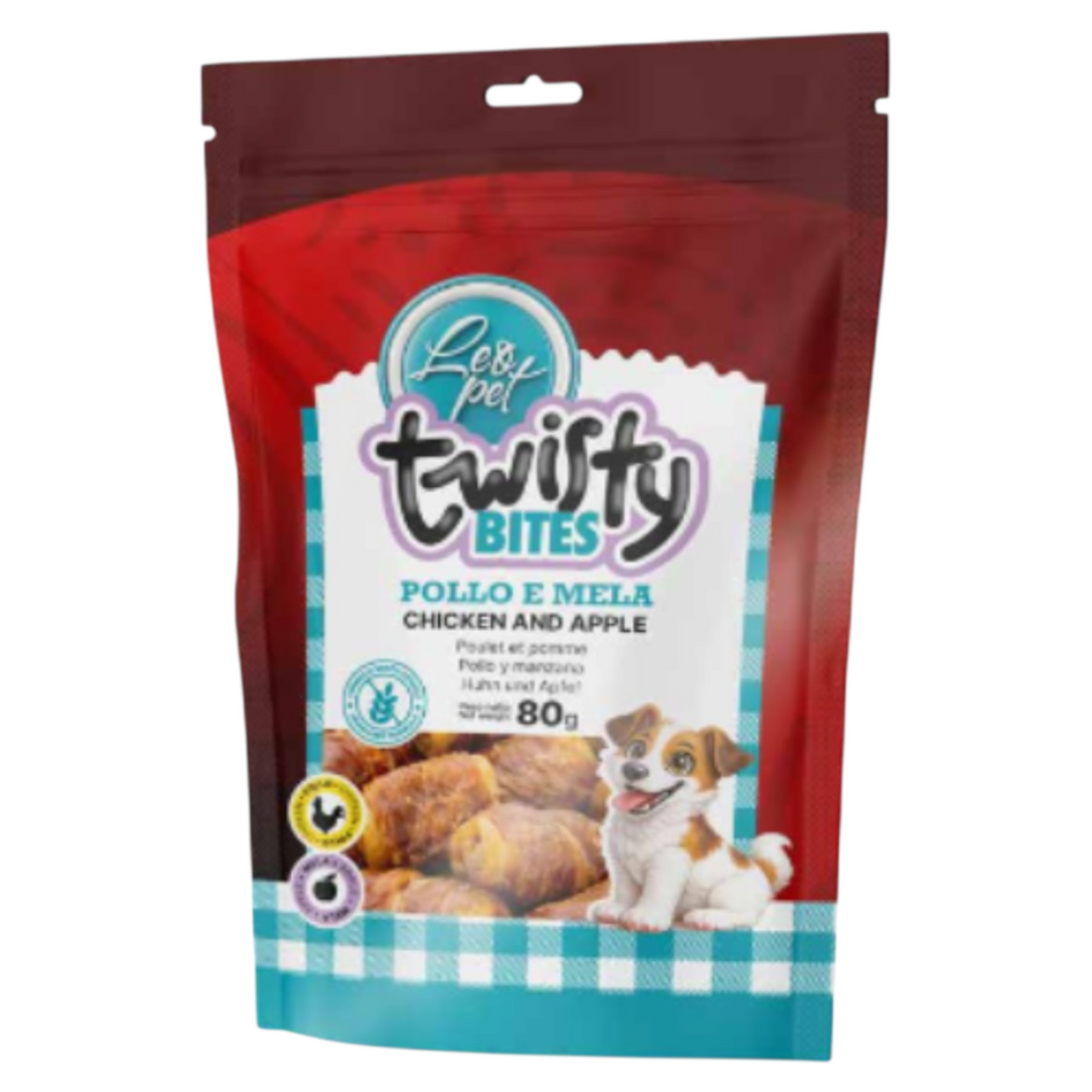 LEOPET Twisty Bites Pollo e Mela 80gr