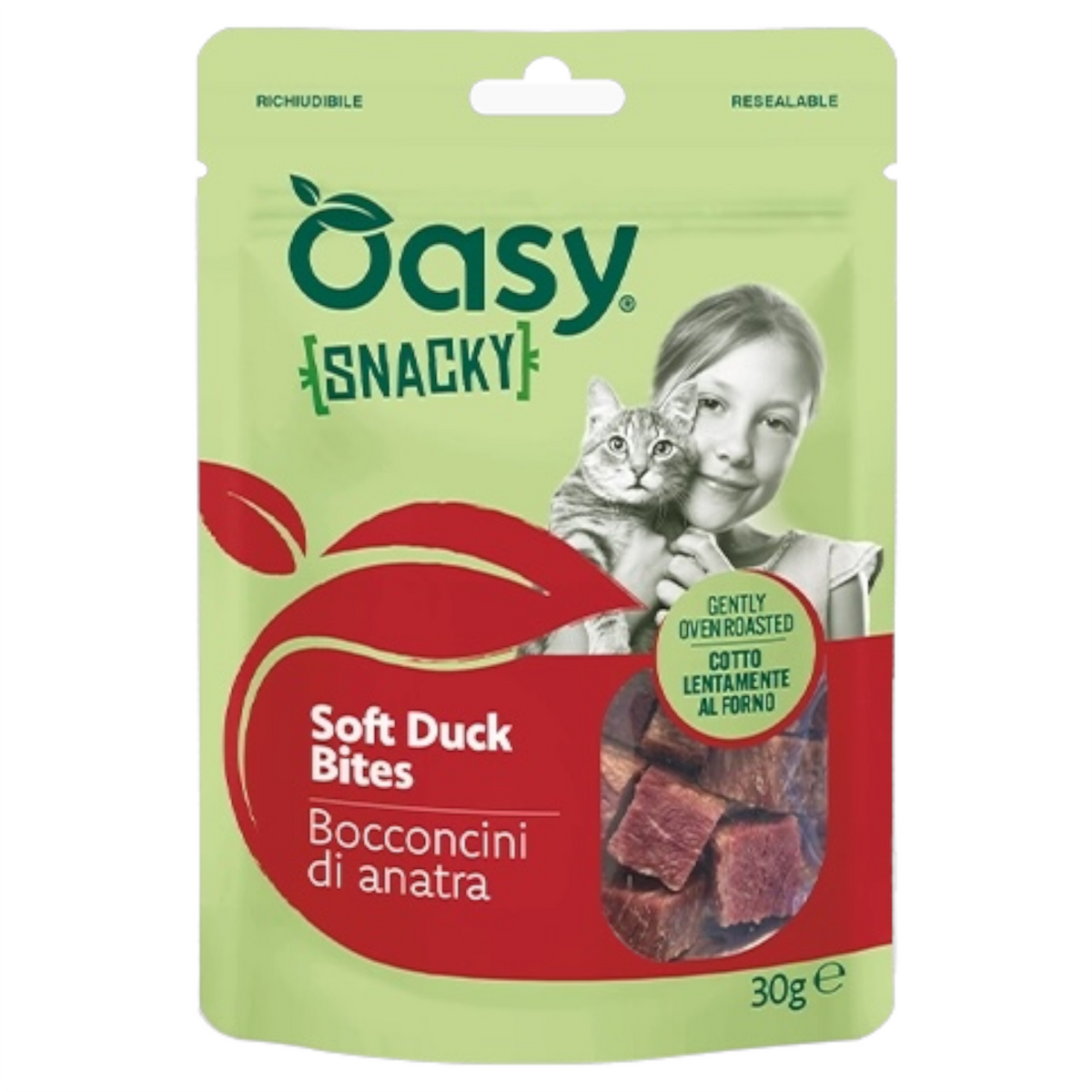 OASY Gatto Snacky Soft Bites Anatra 30gr