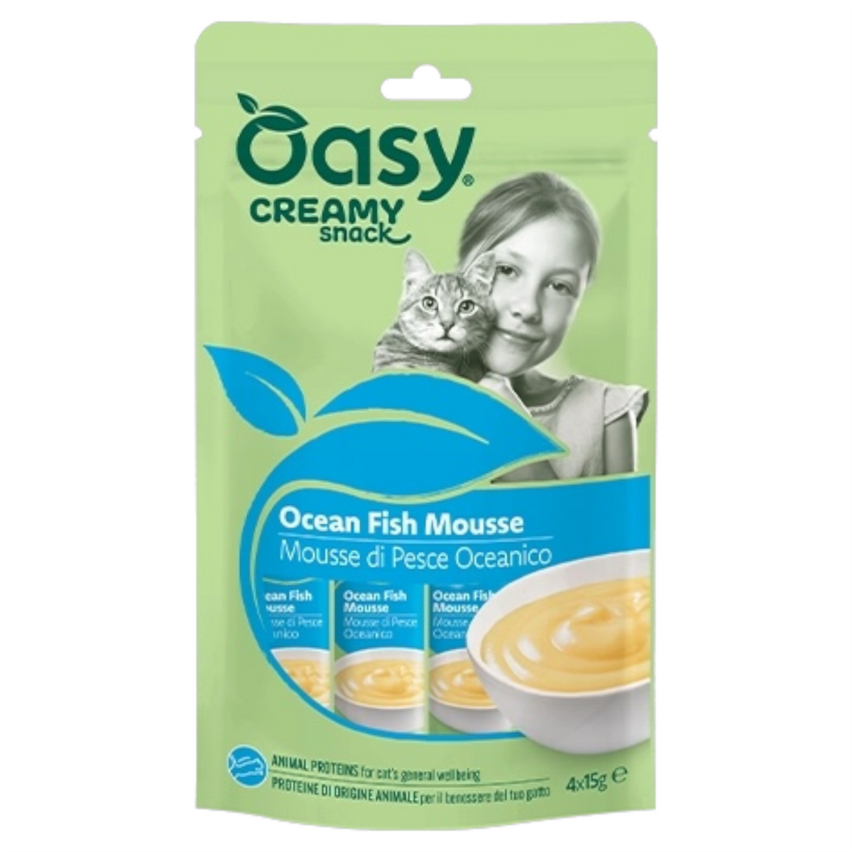 OASY Snack Gatto Creamy Mousse di Pesce Oceanico 4X15gr