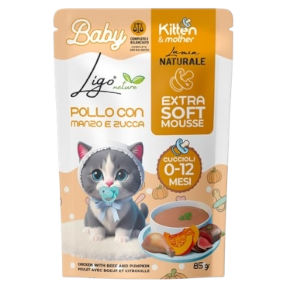 LIGO Vellutata Kitten Pollo con Manzo e Zucca 85gr