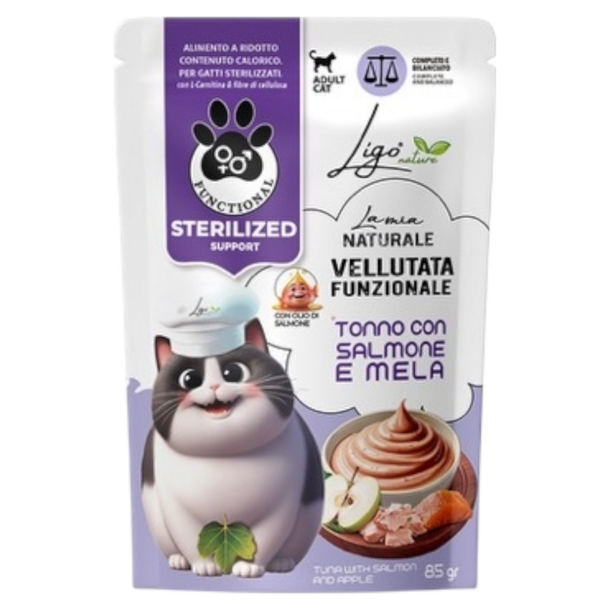 LIGO Vellutata Sterilised Support Tonno con Salmone e Mela 85gr