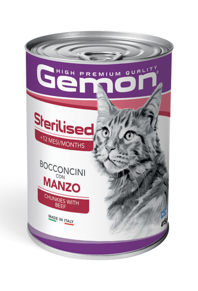 GEMON Cat Adult Bocconcini con Manzo 415gr