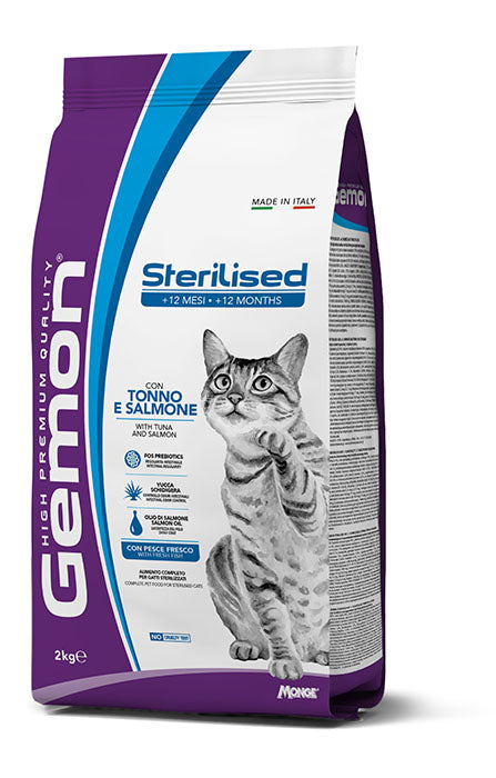GEMON Cat Sterilised con Tonno e Salmone 7Kg