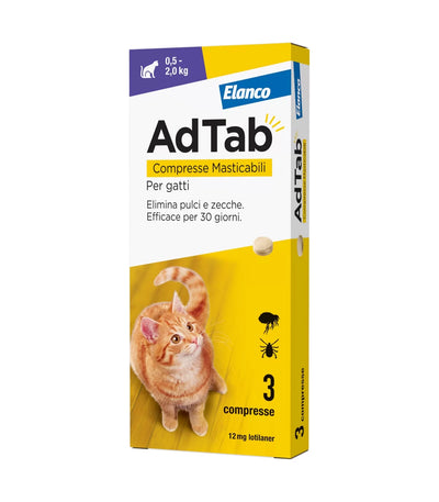 ELANCO AdTab Gatti 0,5Kg / 2Kg - 3 cpr (12mg)