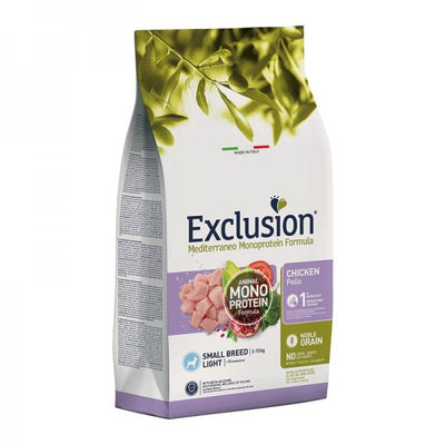EXCLUSION CaneMediterraneo Small Adult Light Pollo 2Kg
