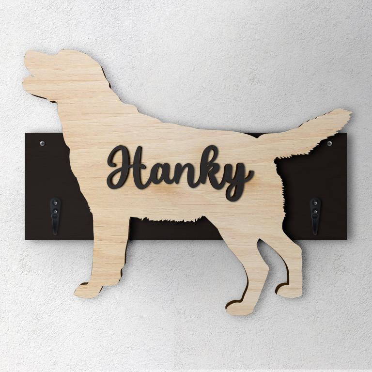 Labrador - Porta guinzaglio e/o chiavi personalizzato con il nome del tuo cane