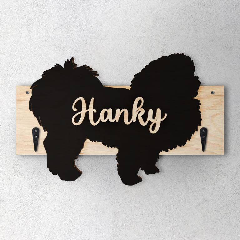 Pechinese - Porta guinzaglio e/o chiavi personalizzato con il nome del tuo cane