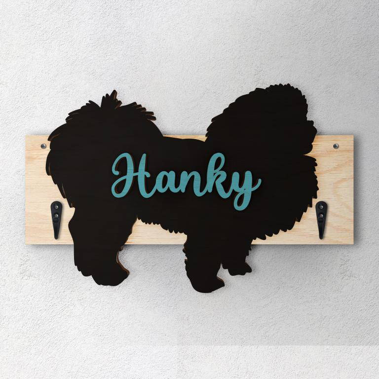 Pechinese - Porta guinzaglio e/o chiavi personalizzato con il nome del tuo cane