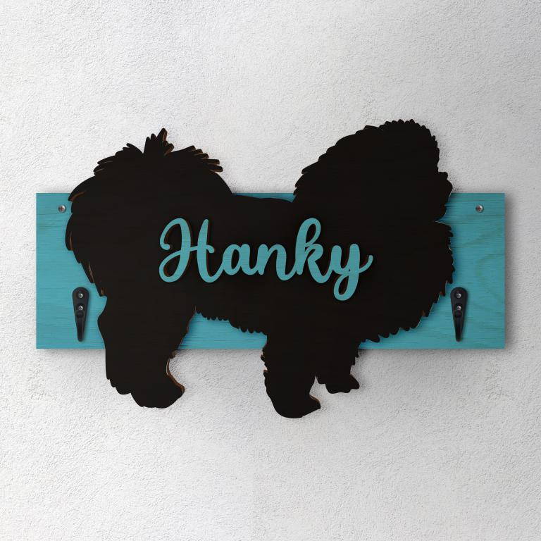 Pechinese - Porta guinzaglio e/o chiavi personalizzato con il nome del tuo cane