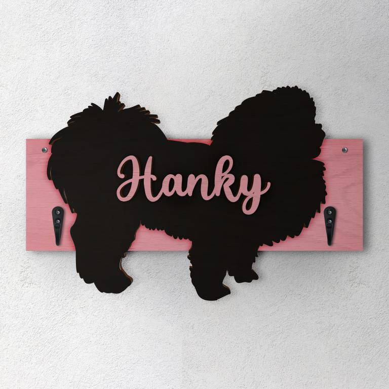 Pechinese - Porta guinzaglio e/o chiavi personalizzato con il nome del tuo cane